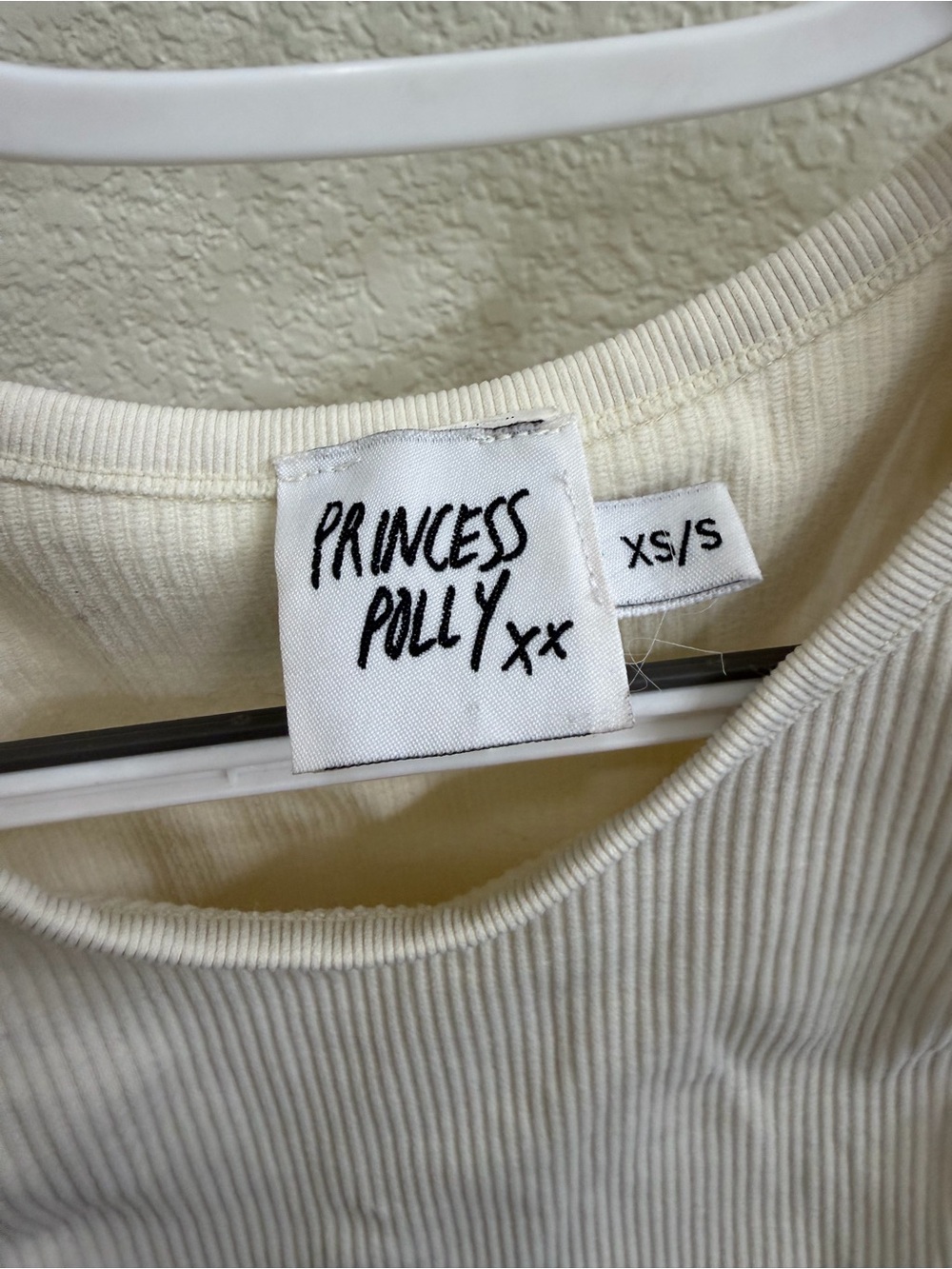 Princess Polly Ivory Ribbed Crop Tank - Picture 3 of 3